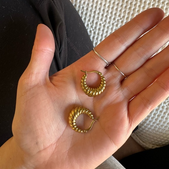 Crescent Gold Plated Earrings - Picture 1 of 1